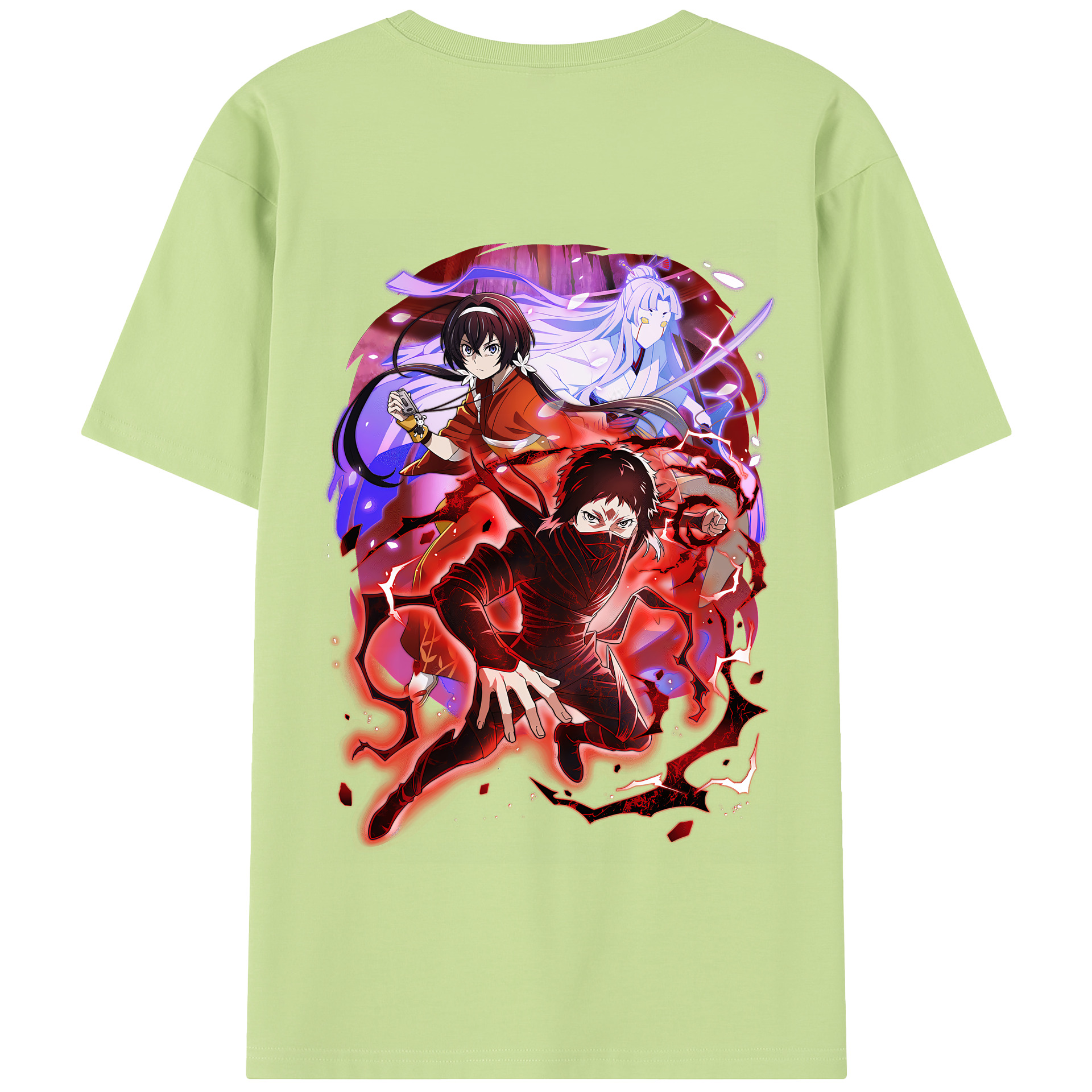 （画像用） 文豪ストレイドッグス Bungo Stray Dogs 綿100％半袖Tシャツ（背面プリント）